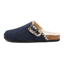 BURTON OF LONDON Sabots fourrés liseré crochets Sunny Femme BLEU FONCE Outlet