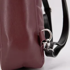 O BAG Sac à dos porté main anse tissu 37x31x10cm Femme BORDEAUX Sale