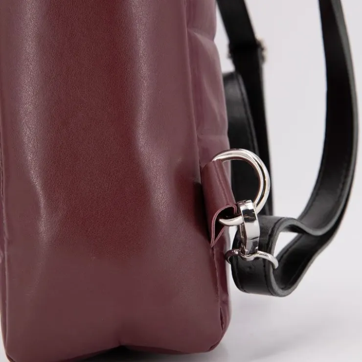 O BAG Sac à dos porté main anse tissu 37x31x10cm Femme BORDEAUX Sale