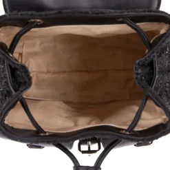 GUESS Sac à dos 18x12x25cm tweed et similicuir fille Enfant NOIR Hot