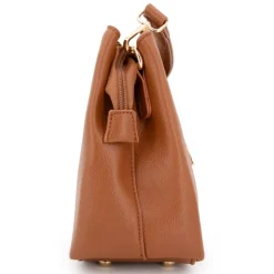 TORRENTE Sac à main avec cadenas 26x20x10cm Femme MARRON CLAIR New