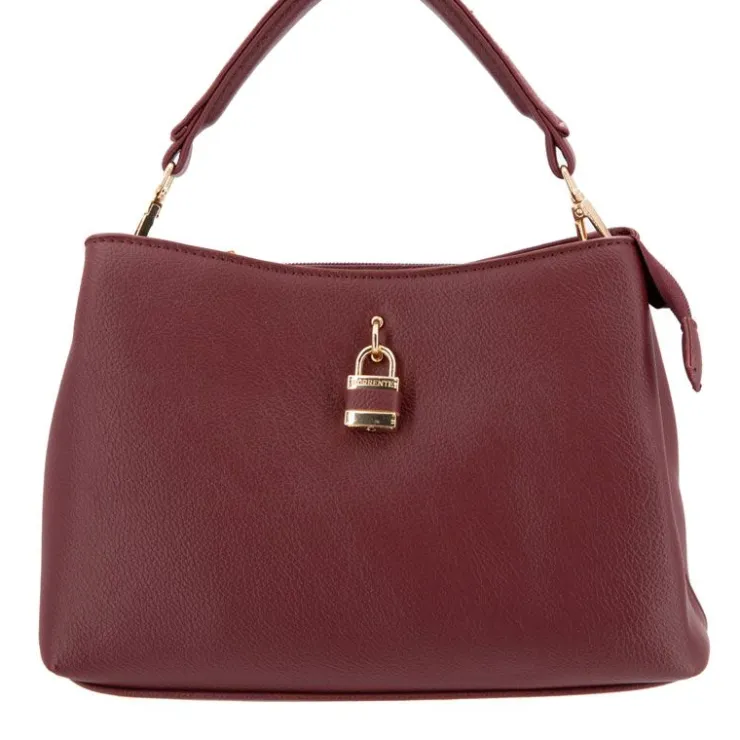 TORRENTE Sac à main avec cadenas 26x20x10cm Femme BORDEAUX Sale