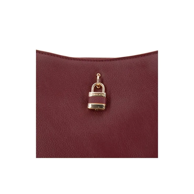 TORRENTE Sac à main avec cadenas 26x20x10cm Femme BORDEAUX Sale