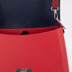 O BAG Sac à main bandoulière amovible rabat fermoir tourniquet 24x20x6cm Femme ROUGE Hot