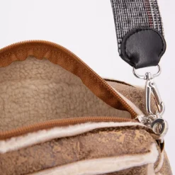 O BAG Sac à main bandoulière amovible fausse fourrure Femme MARRON CLAIR Best