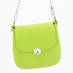 O BAG Sac à main bandoulière chaîne amovible rabat fermoir tourniquet Femme VERT Hot