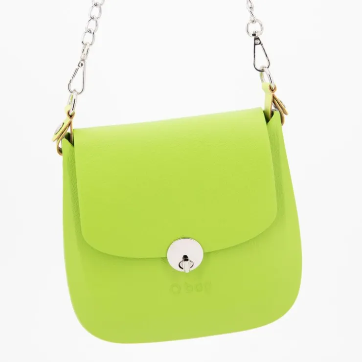 O BAG Sac à main bandoulière chaîne amovible rabat fermoir tourniquet Femme VERT Hot