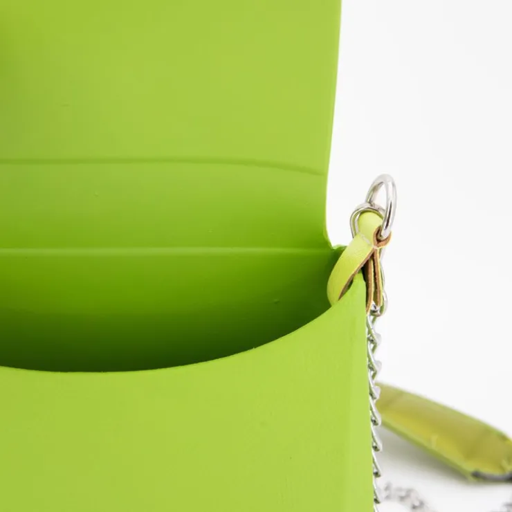 O BAG Sac à main bandoulière chaîne amovible rabat fermoir tourniquet Femme VERT Hot