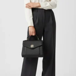 GEORGES RECH Sac à main motif serpent rabia avec double anse 20x18x6cm Femme GRIS FONCE New