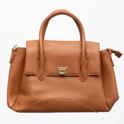 TORRENTE Sac à main type docteur à rabat 32x14x22,5cm Femme MARRON Sale