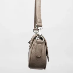 GEORGES RECH Sac à rabat avec anneau argenté taysir 24x5x14cm Femme GRIS New