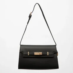 GEORGES RECH Sac à rabat similicuir tallulah 25,5x15,5x6,5cm Femme NOIR New