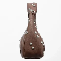 TORRENTE Sac baguette à clous avec anse ajustable 28x10x20cm Femme MARRON FONCE Sale