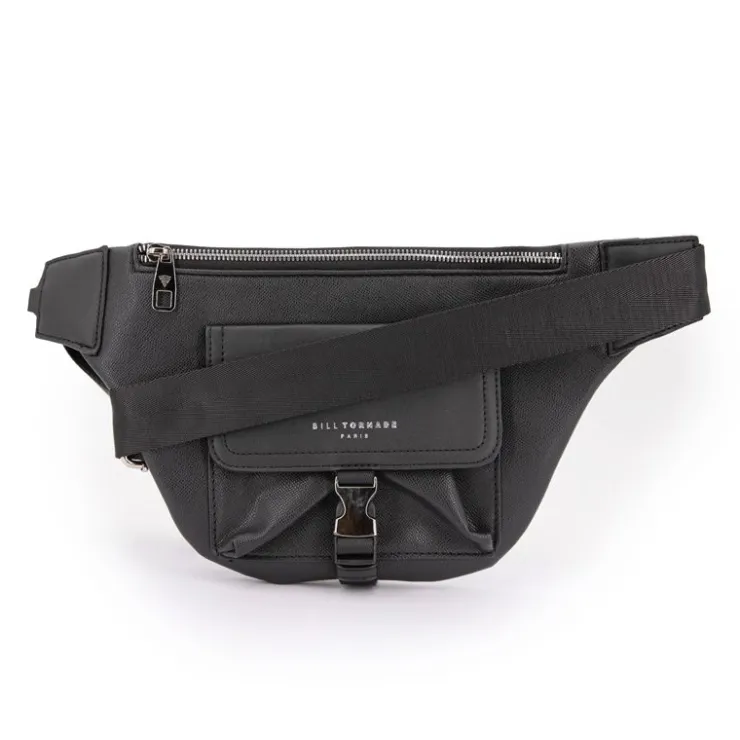 BILL TORNADE Sac banane simili cuir Homme NOIR