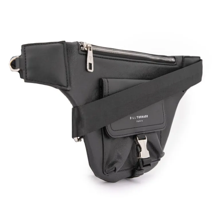 BILL TORNADE Sac banane simili cuir Homme NOIR