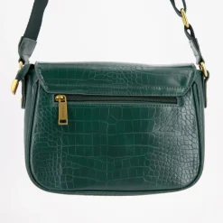 GEORGES RECH Sac bandouliere Romy motif croco à clip doré 22x18x8cm Femme VERT FONCE Online