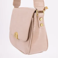 GEORGES RECH Sac bandouliere Romy motif croco à clip doré 22x18x8cm Femme BEIGE Best