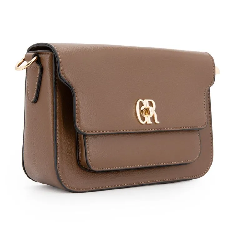 GEORGES RECH Sac bandouliere similicuir motif serpent clippé avec anse amovible radja 22x15x7cm Femme MARRON