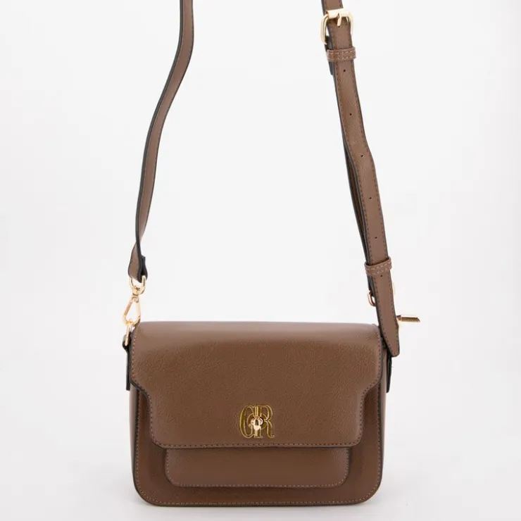 GEORGES RECH Sac bandouliere similicuir motif serpent clippé avec anse amovible radja 22x15x7cm Femme MARRON