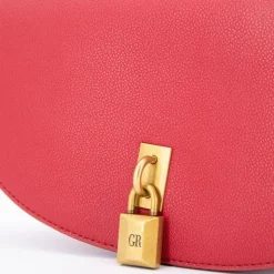 GEORGES RECH Sac bandoulière motif serpent romelie avec cadenas décoratif doré 27x15x7cm Femme ROUGE