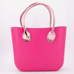 O BAG Sac cabas épaule anse pochette brillante 40x30x12cm Femme ROSE Discount