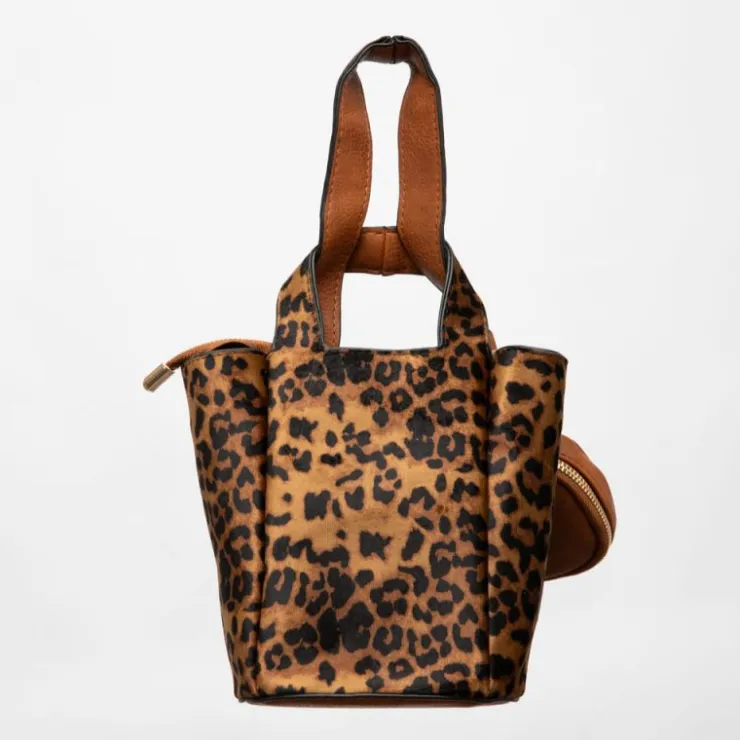 GEORGES RECH Sac imprimé léopard taissir 20x10x18cm avec trousse amovible Femme CUIVRE Outlet