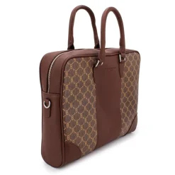 BILL TORNADE Sac ordinateur à motif Femme MARRON New