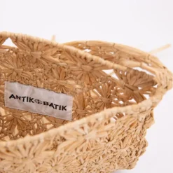 ANTIK BATIK Sac paille 17x23cm lybie à franges bandoulière Femme BEIGE Online