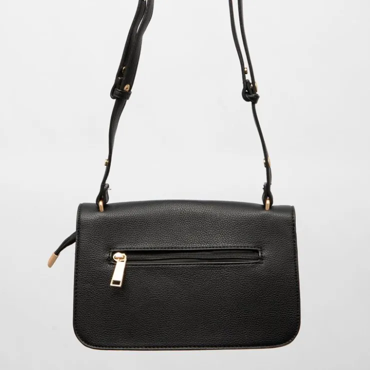 GEORGES RECH Sac pochette avec clip tammie similicuir 5x6x15cm Femme NOIR New