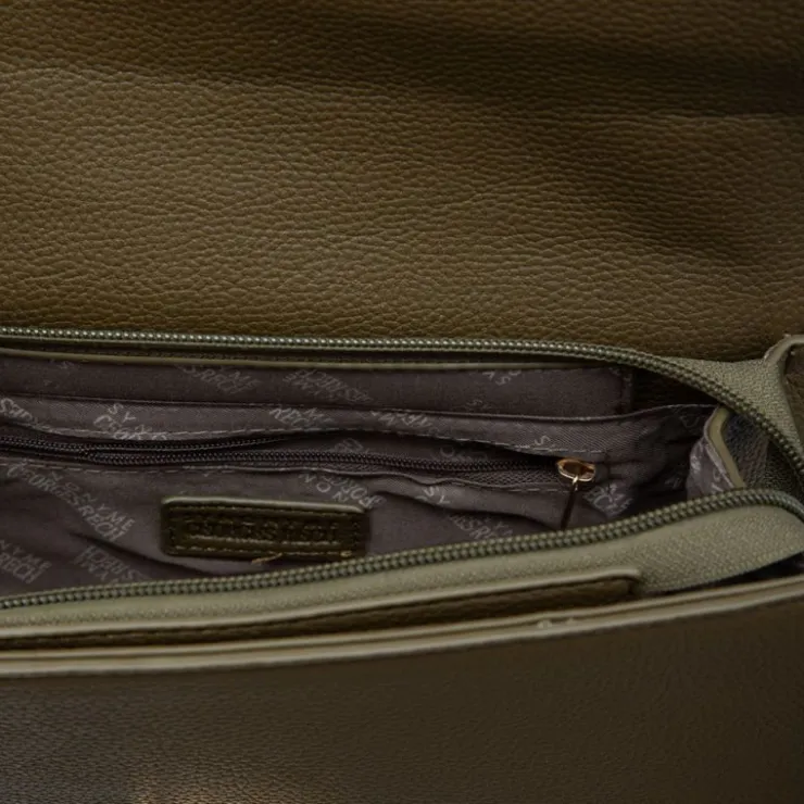 GEORGES RECH Sac pochette avec clip tammie similicuir 5x6x15cm Femme KAKI Sale