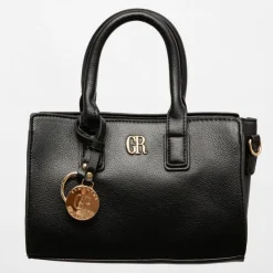 GEORGES RECH Sac thiffany avec porte clé doré avec médaillon 22x5x15cm Femme NOIR Clearance