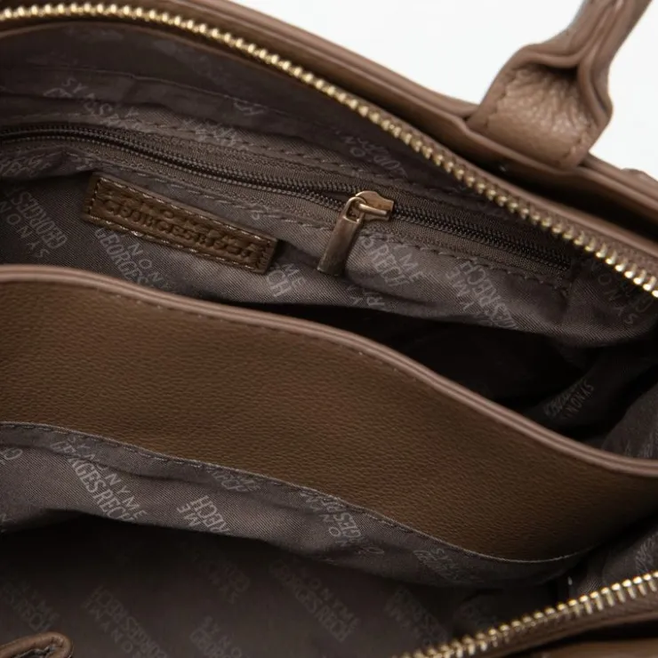 GEORGES RECH Sac thumette trapèze avec clip doré 32x13x22cm Femme MARRON CLAIR Online