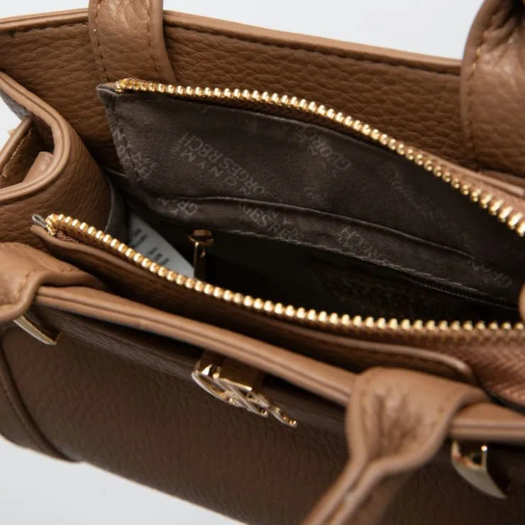 GEORGES RECH Sac trapèze tammaro 23x9x16,5cm similicuir grainé Femme MARRON Outlet