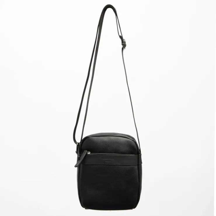 TORRENTE Sacoche avec anse ajustable similicuir 26x30x8cm Homme NOIR New