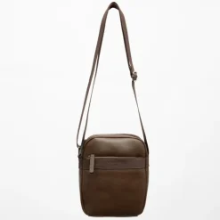 TORRENTE Sacoche avec anse ajustable similicuir 26x30x8cm Homme MARRON FONCE Best