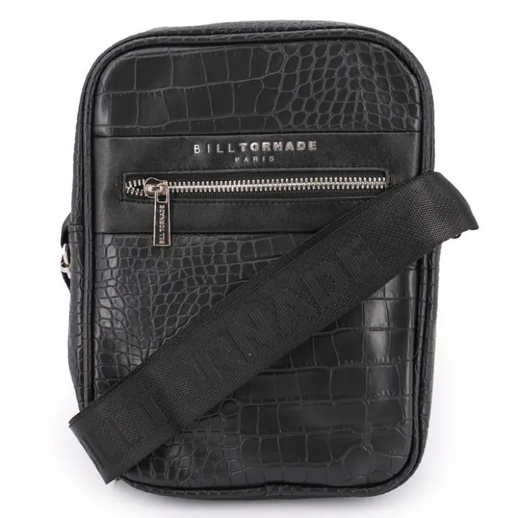 BILL TORNADE Sacoche bandoulière croco Homme NOIR Hot