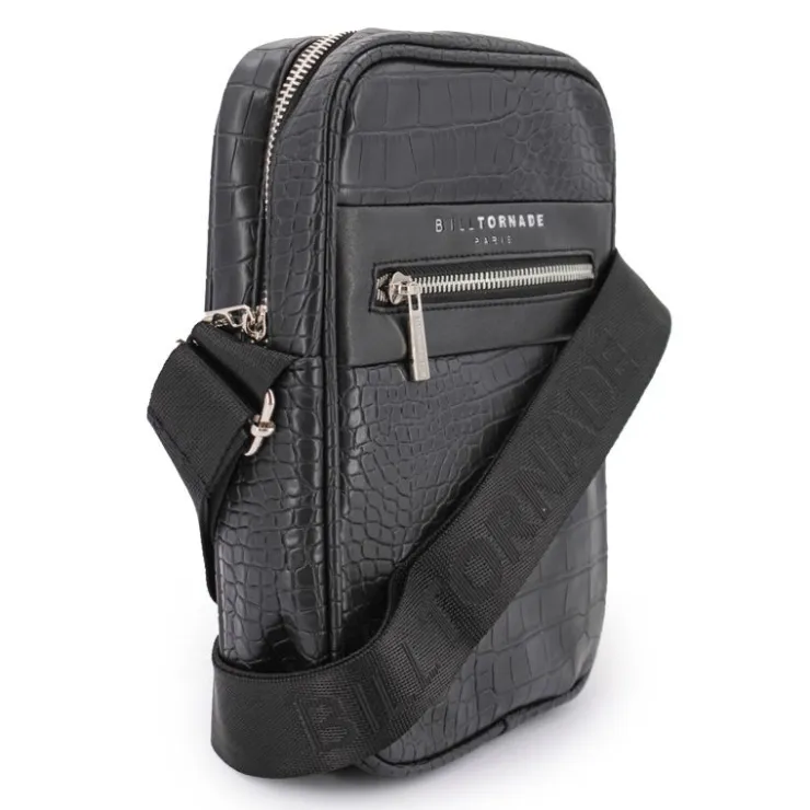 BILL TORNADE Sacoche bandoulière croco Homme NOIR Hot