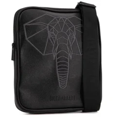 BILL TORNADE Sacoche épaule brodée animal 22x25x2cm Homme NOIR Clearance