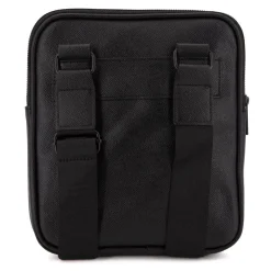 BILL TORNADE Sacoche similicuir texturé avec broderie rouge loup safiano 22x25x2cm Homme NOIR Hot