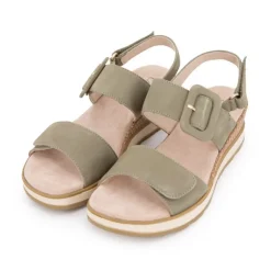 CAPRICE Sandale compensee nubuck olive 36/41 Femme KAKI Sale