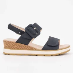 CAPRICE Sandale compensee nubuck olive 36/41 Femme BLEU FONCE Best