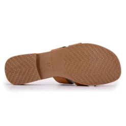 BIOSTOCK Sandale plate bride à paillettes Femme OR Hot