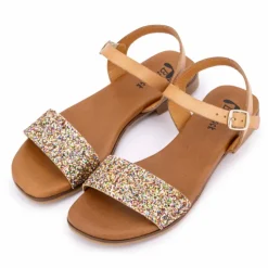 BIOSTOCK Sandale plate bride à paillettes Femme MULTICOLORE Sale