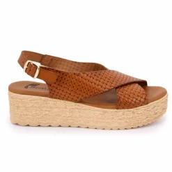 BIOSTOCK Sandale plateforme grabado 1130 63358 t36/40 Femme MARRON Clearance