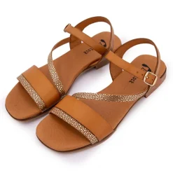 BIOSTOCK Sandales à bride marron dorée fuji avellana Femme MARRON CLAIR Hot