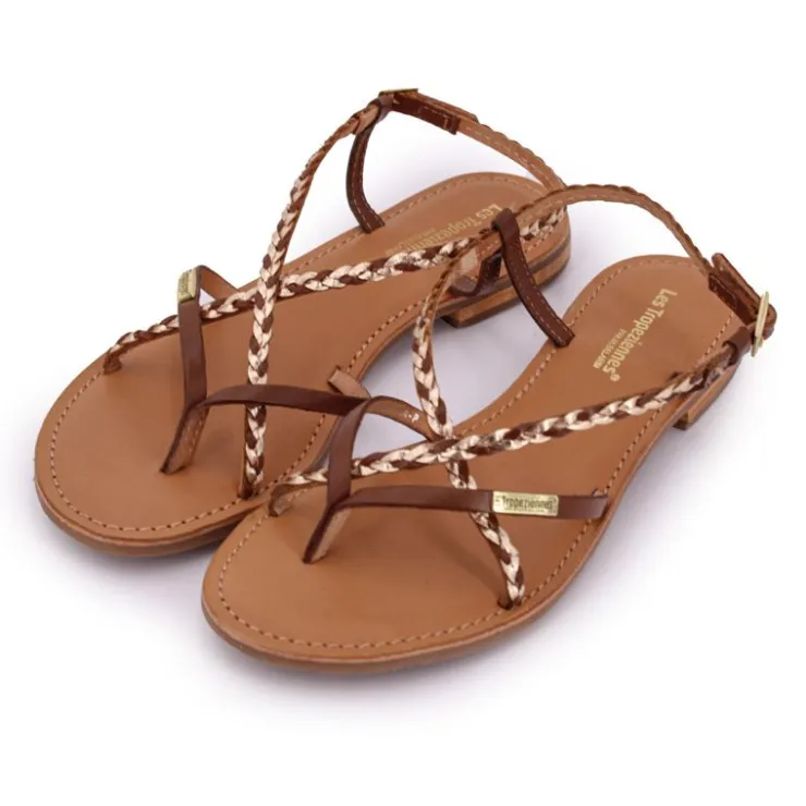 LES TROPEZIENNES PAR M.BELARBI Sandales à entre-doigts irisé Monatres Femme MARRON Best