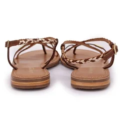 LES TROPEZIENNES PAR M.BELARBI Sandales à entre-doigts irisé Monatres Femme MARRON Best