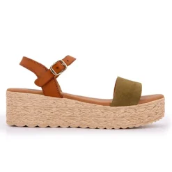 BIOSTOCK Sandales à plateforme bride sev military Femme KAKI Best