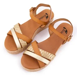 BIOSTOCK Sandales à plateforme multi avellana Femme MARRON Online
