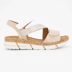 ROMIKA Sandales à scratch bi color semelle stylisée Femme BEIGE Discount